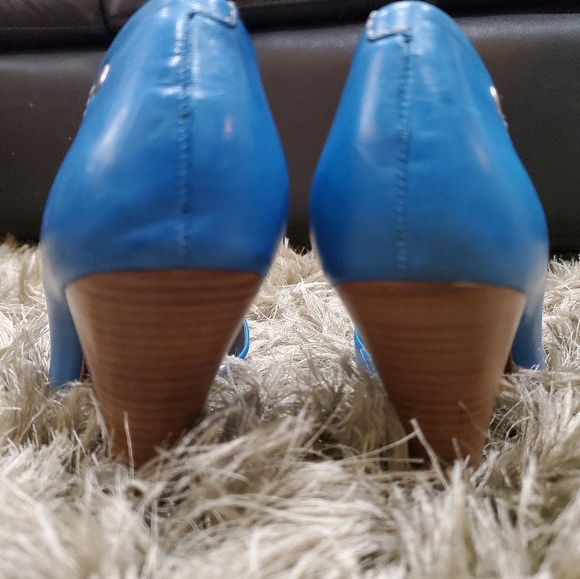 Canela by Hush Puppies, blue slip on heels - Picture 3 of 10